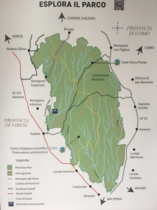 Mappa parco pineta di appiano gentile